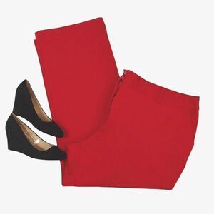 Liz Claiborne Red Wide Leg High Rise Cropped Dress Pants Plussize 26W